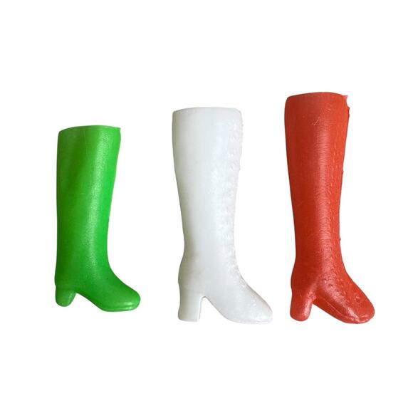 Vtg Fashion Doll Boots High Heel Lot Hard Plastic - Picture 2 of 6